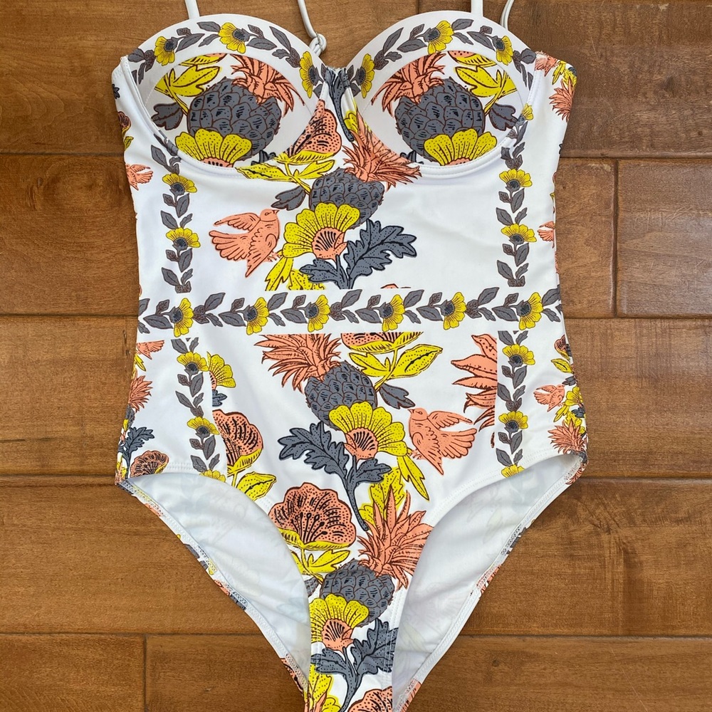 Pineapple Print Underwire One Piece Swimsuit